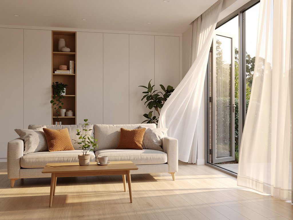 Fresh, naturally sanitised living room after a mould odour treatment
